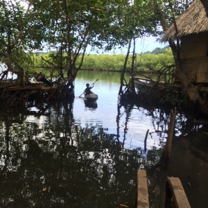A little boy got into his cayuco (dug out canoe) while Ellie and I were visiting one day. He didn't look old enough to be handling such a boat, but the kids do it with ease. They take cayucos to get to school every day. 