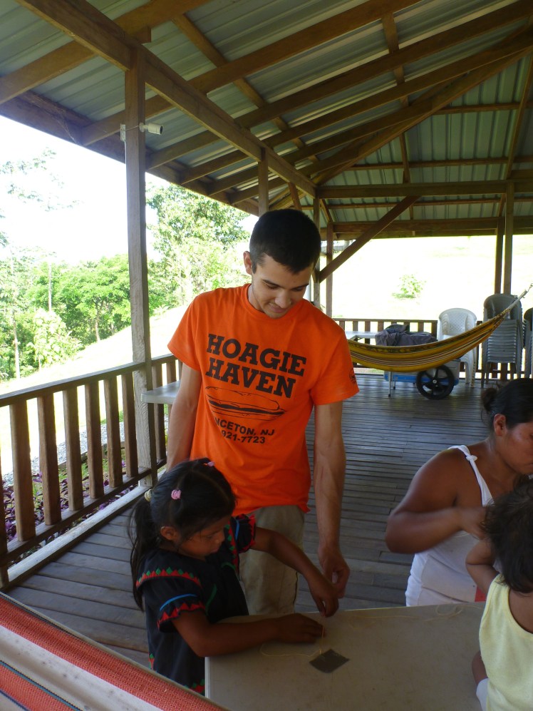 Pat was the official "string holder" for this little girl. I think he stood there for at least 30 minutes as she made her bracelet 