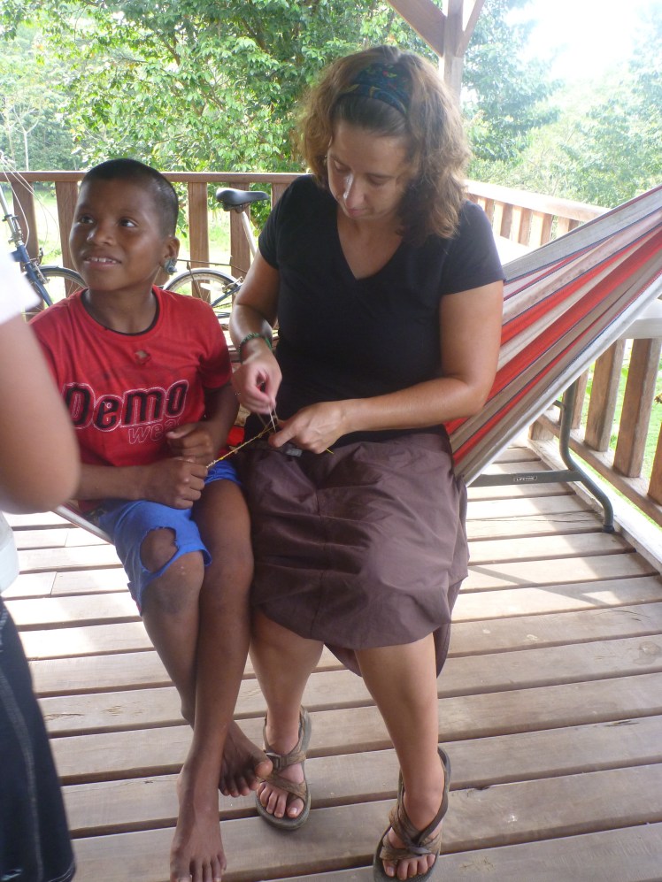 Carlos convinced me to finish his bracelet for him... I am such a push-over for cute kids ;-) 