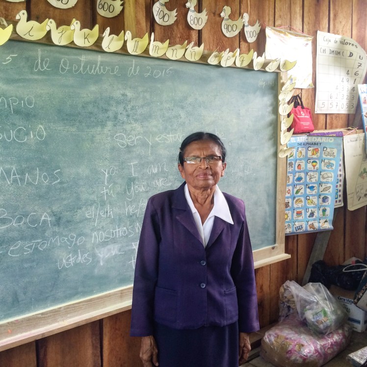 Justa, the school teacher at the new Ngobe school